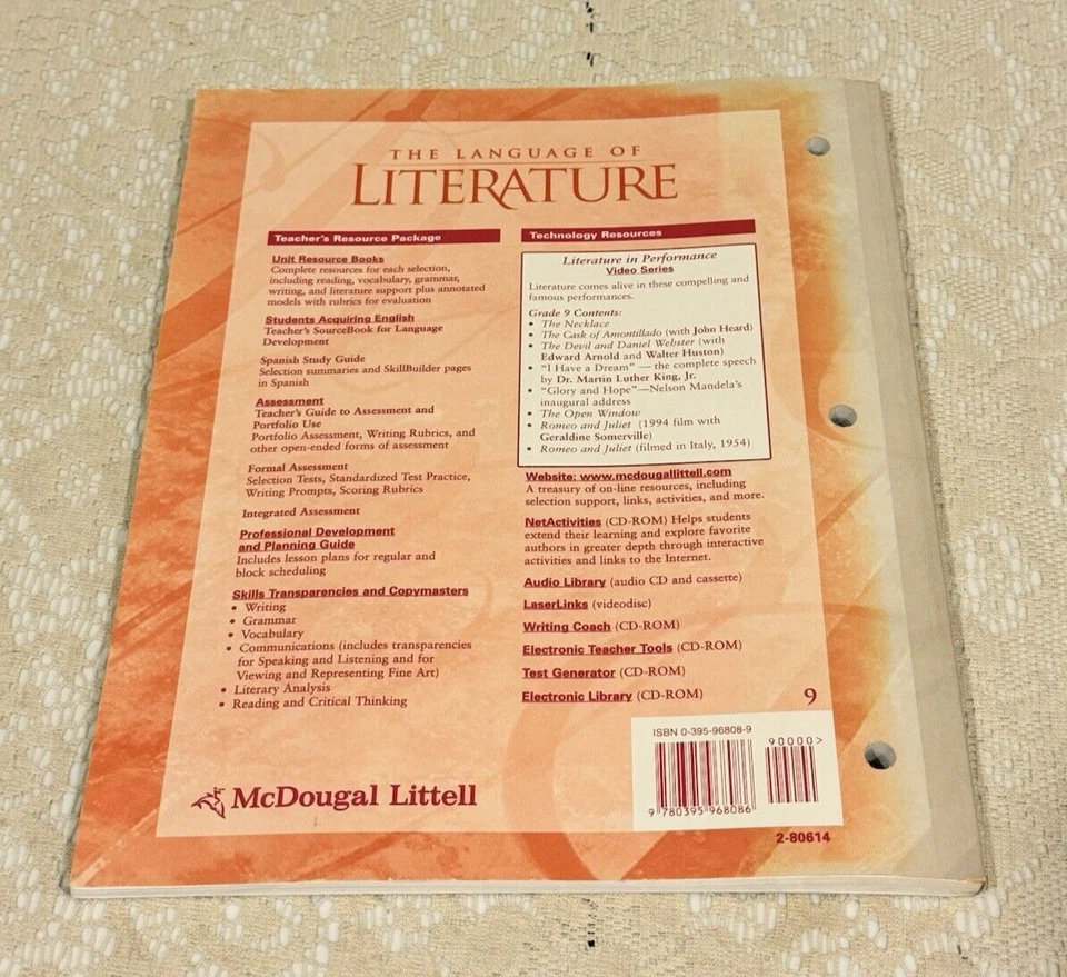 LANGUAGE OF LITERATURE: Grd 9 Vocabulary Transparencies and Copymasters PB 2000 - Image 2 of 4