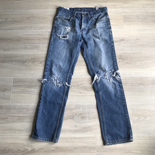 Anchor Blue Distressed Blue Jeans Mens 