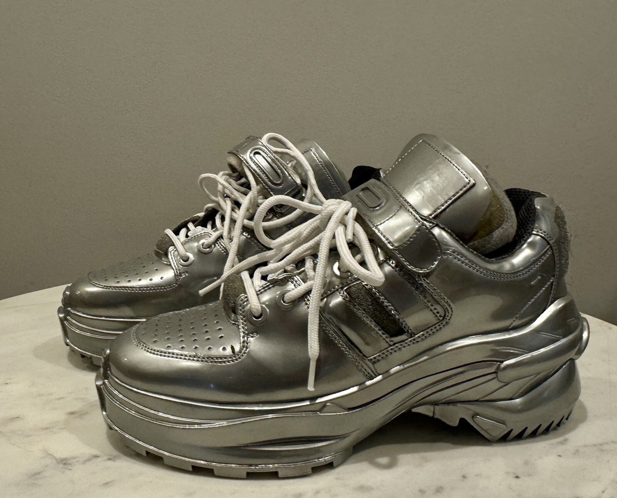 Maison Margiela シルバースニーカー Italian Designer Maison Margiela Retro Fit Mens Chunky Sneaker