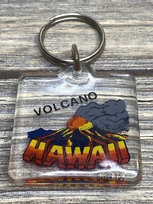 Lava Volcano Key Chain Vintage Clear Square Plastic Key Chain Hawaii Volcano 1.5x1.5” | eBay