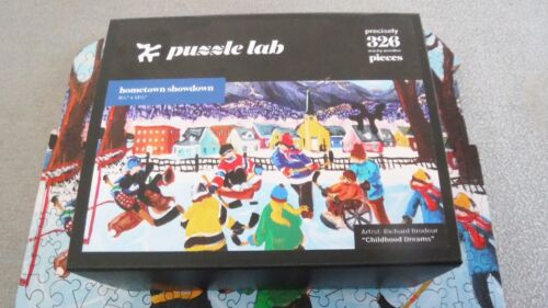 Wood Puzzle Lab "Hometown Showdown" Hockey Game Made In Canada Artist Brodeur - Picture 2 of 7
