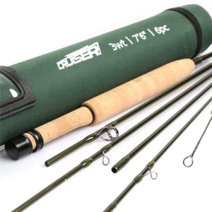 Cruiser Travel Fly Fishing Rod 2/3/4wt 7'6'' 6Pcs Fast Action IM10 Carbon Blank