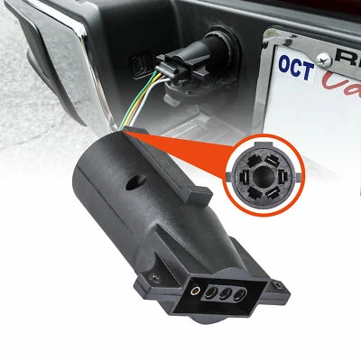 7 Pin Blade to 4 Pin Flat Trailer Adapter Wiring Plug For RV Tow Truck Lights - Bild 1 von 4