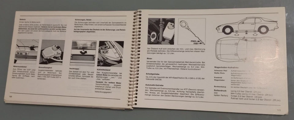 Istruzioni USE Manual Manuale Porsche 944  944 S 944 Turbo Modello 1988 Original - Immagine 3 di 4