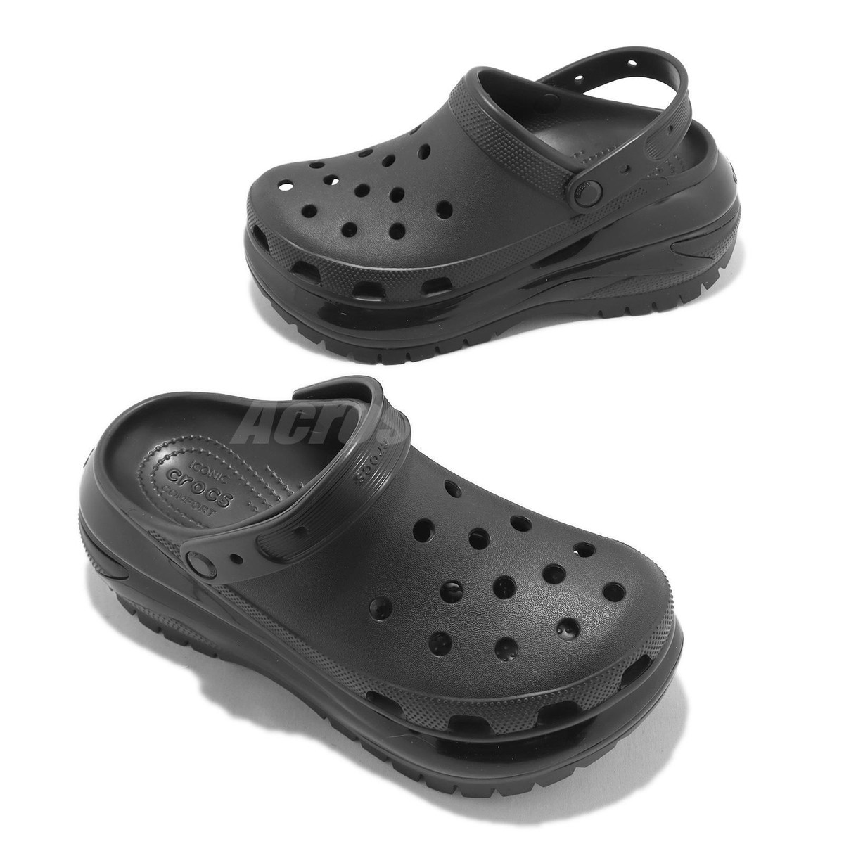 Crocs Classic Mega Crush Clog Black Men Unisex Platform
