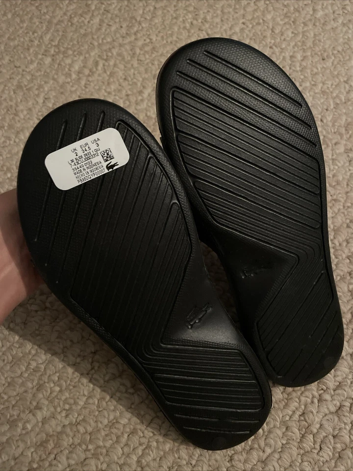 Lacoste Kids L.30 Toboganes Sintéticos - Logo Azul Marino Y Blanco Nuevo Foto 2 de 3