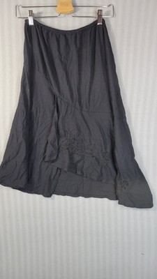 key lime womens skirt size small black beaded mesh flowers dark fairy boho