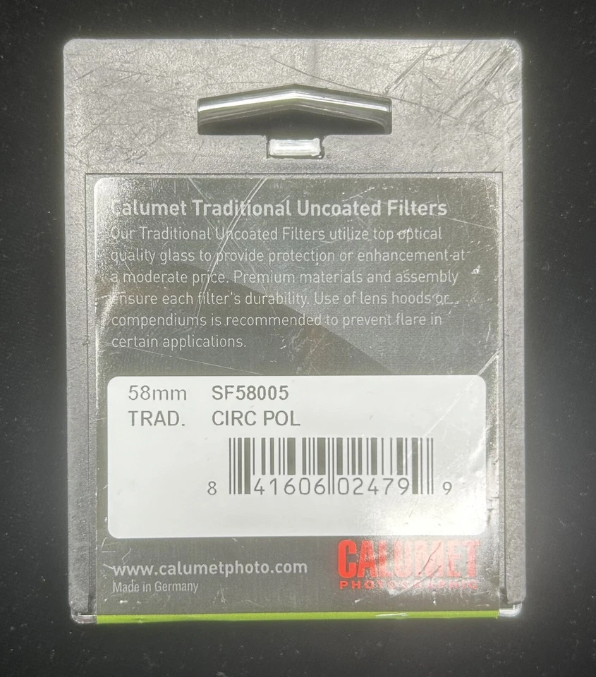 New Calumet 58mm Traditional Uncoated Circular Polarizer Filter SF58005 - Image 3 of 3