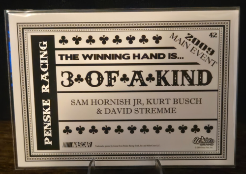 Wheels - 2009 - Penske Racing - #42 NASCAR - Winning Hand - Card - Picture 2 of 2