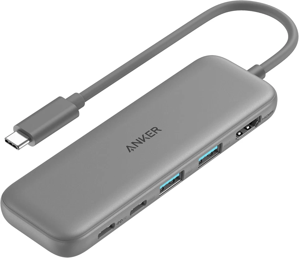 Anker 332 USB-C Hub 5-in-1 Type C to HDMI Splitter 4K Display 5Gbps Data|Refurb