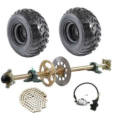 44" Go Kart Rear Live Axle Sprocket Hub Kit Brake Caliper Wheels ATV Quad Golf
