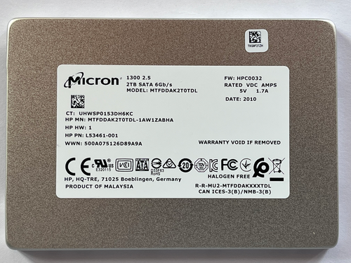 MICRON MTFDDAK2T0TDL-1AW1ZABHA 2TB 1300 2.5" SATA 6Gb/s 1.7A SSD For HP Laptop