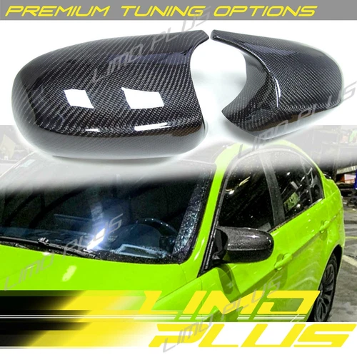 Real Carbon Fiber Mirror Cap Cover Replace For BMW E90 E91 08-11 E92 E93 LCI