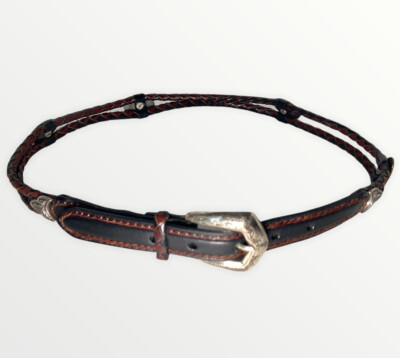 Brighton Dark Brown Braided Belt s-l400.jpg main image 4