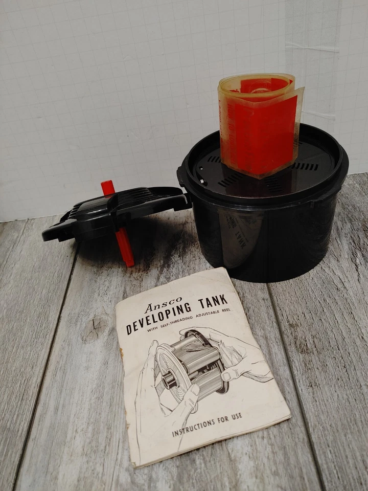 Carrete ajustable auto roscado para tanque de desarrollo Ansco con manual de instrucciones Foto 3 de 4