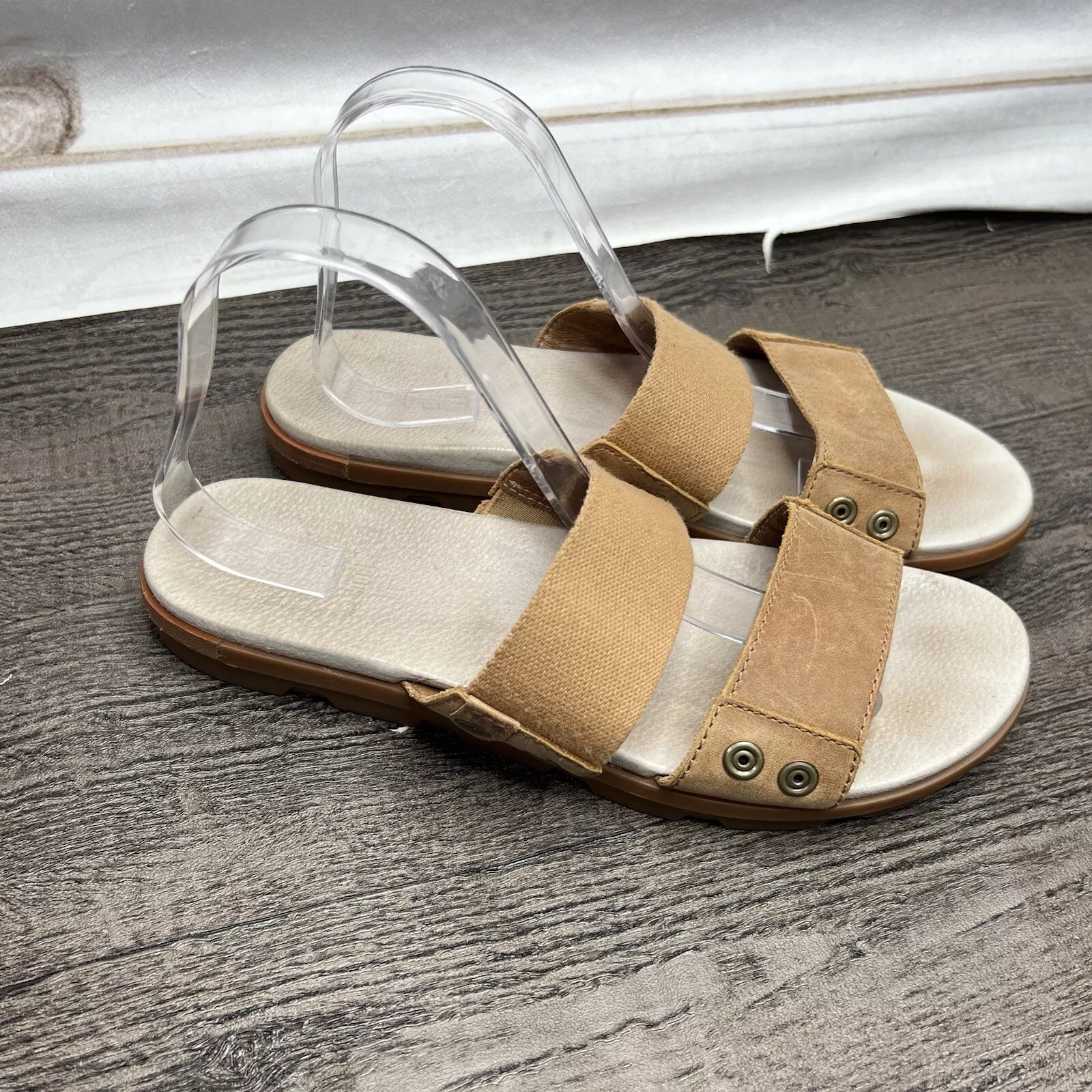 sorel torpeda slide ii double straps suede leather shoes