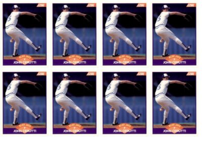 (8) 1989 Score #304 John Cerutti Toronto Blue Jays Card Lot