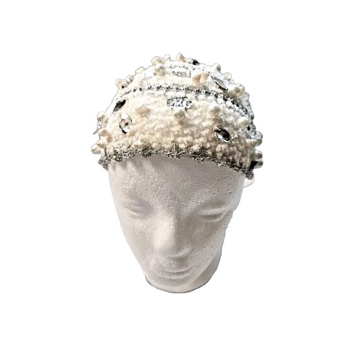 NOS Vintage 90s Streetwear Womens Blank Ribbed Knit Winter Beanie Hat Cap Cream Vintage NOS Vintage 90s Streetwear Ribbed Knit Winter Beanie  main image 4