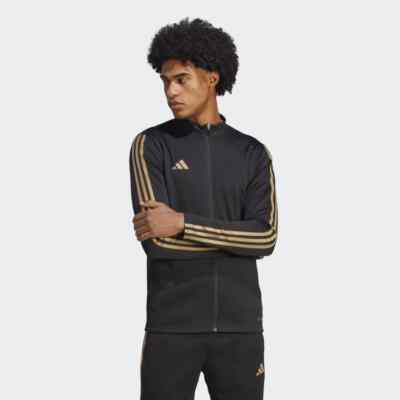 adidas Men Reflective Gold AEROREADY Zip Pocket Tiro Track Suit