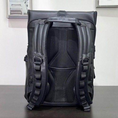 TUMI Backpack ALPHA BRAVO Logistic Black 932759 Leather New - Picture 2 of 8