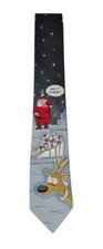 New Mens John Ashford 'No Signal' Santa Satin Holiday Neck Tie Necktie