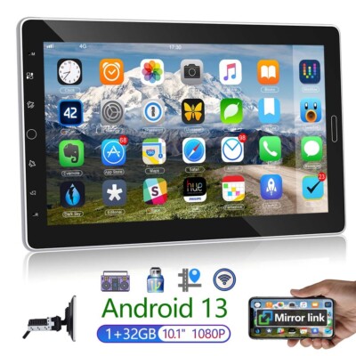 10.1'' Zoll Autoradio mit Navi Single 1DIN Android 13 GPS WiFi Bluetooth RDS 32GB