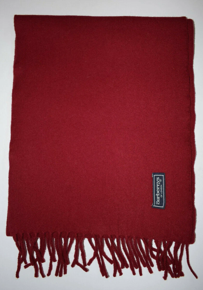 Burberry Scarf Classic Nova Check Lambswool in Maroon Red Color