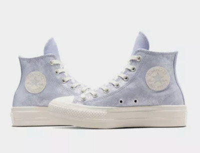 Converse Chuck Taylor All Star Lift Platform Shimmer Shoes Womens Size 5 Lilac