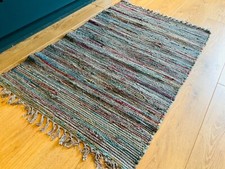 Recycled Grey Rug Overdyed Thick Cotton Rag Rug Available in 2 Sizes
