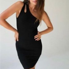 Elodie One-Shoulder Bodycon Dress Black XL