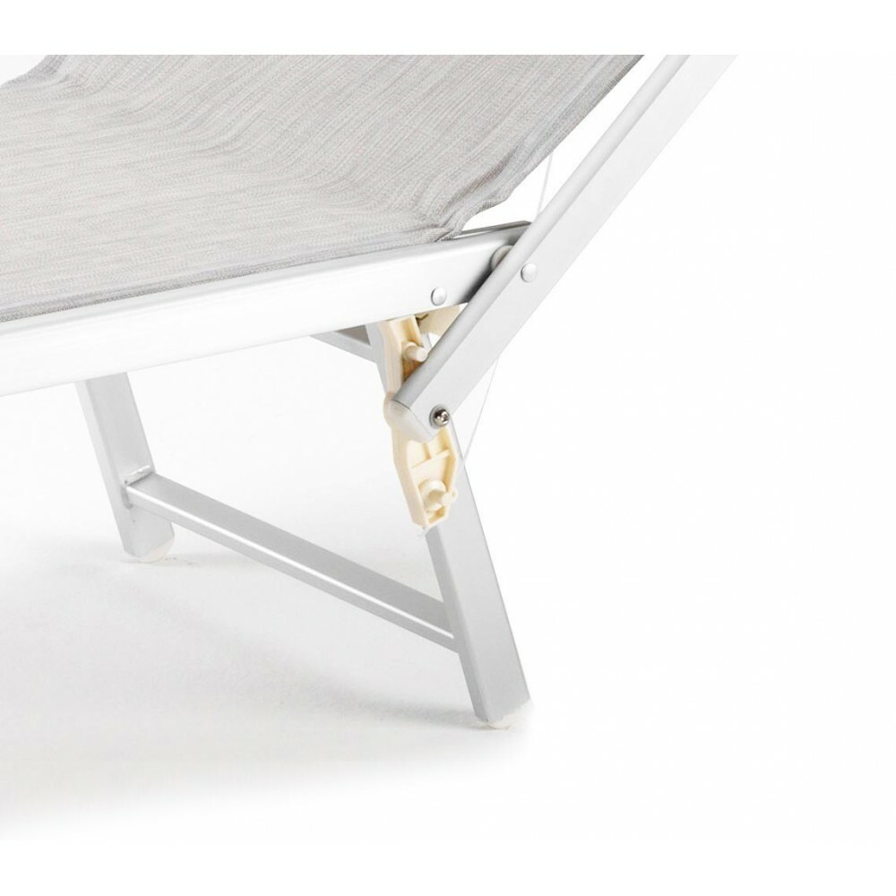 Chaise longue gris en aluminium LUXURIOUS Beach anti-éblouissement avec parasol - 2