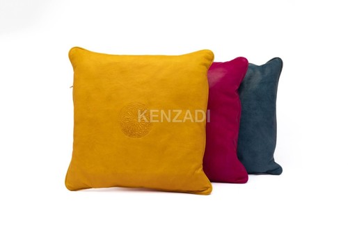 Decorative Moroccan handmade Leather Throw Pillow Covers 16 x 16 In by Kenzadi - Picture 50 of 72