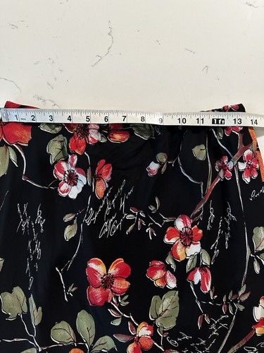 Vtg Salaam Dark Floral Midi Skirt Lined Whimsigoth Boho 90s Y2K Cottage Grunge M - Picture 13 of 14