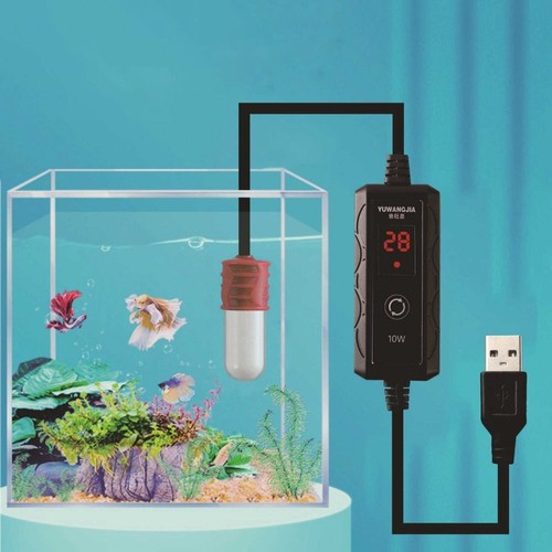 10/15W Aquarium USB Heating Rod Thermostatic Turtle Heater Fish Tank