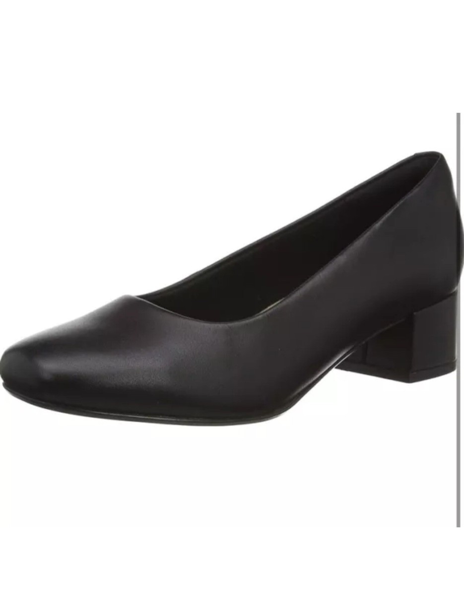 Clarks Women's Marilyn Leah Pump Leather Court Shoe Uk Size E Wide  Fit