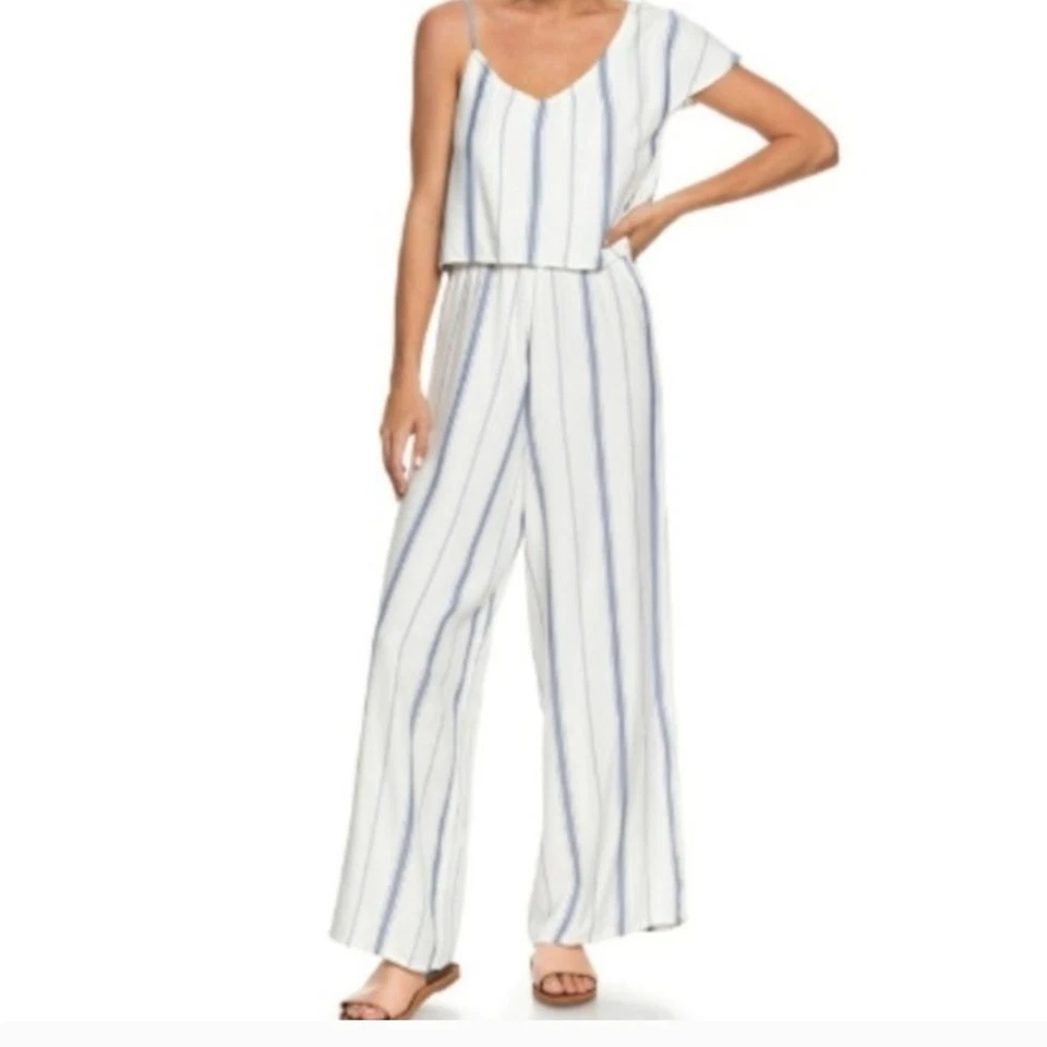 Mono culotte a rayas Roxy hombro frío talla XL algodón para mujer Foto 3 de 4