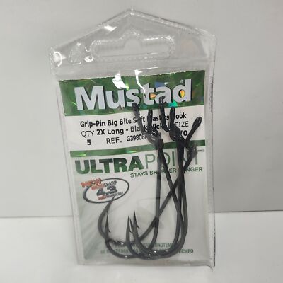 Mustad UltraPoint Grip Pin 2X Fine Wire 5 Pack Fish Hooks Size 7/0 G39808NP-BN