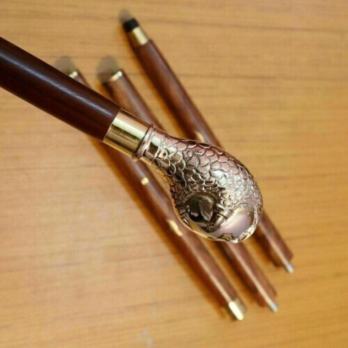 Antique Solid Brass Eagle In Egg Head Handle Brow… - image 3