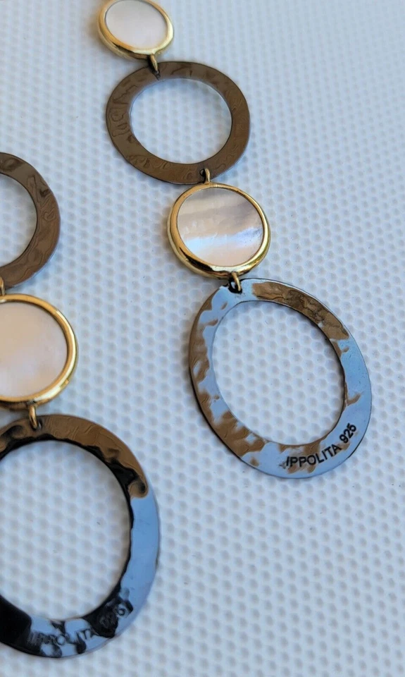 Серьги из желтого золота 18 карат и чистого серебра с перламутром IPPOLITA - Изображение 2 из 4