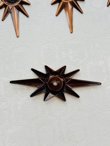 NOS VTG MCM AMEROCK 10 STARBURST DRAWER BACK PLATE SATIN COPPER CABINET HARDWARE - Picture 4 of 6