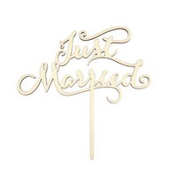 Torten Kuchen Topper Aufsatz - Just Married - Holz Dekoration Hochzeit Jga Deko