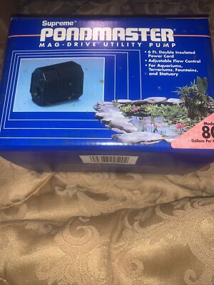 80 GPH Pondmaster Fountain Pond pump w/ adjustable flow control. 6ft power cord