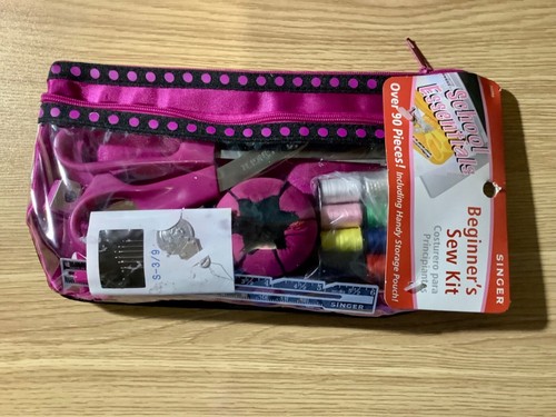 Singer Sewing Kits in Handy Zippered Vinyl Pouch, Over 90 pcs, Pink
