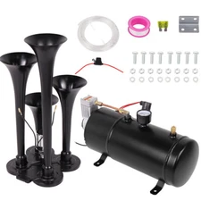 Air Horn Kit 150DB 4 Trumpet With 150 PSI Air Compressor For Car Truck Train 12V