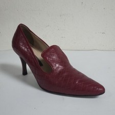Vintage Bally Cupid Women s Ruby Red Leather Quilted Pump Heels Size 6M