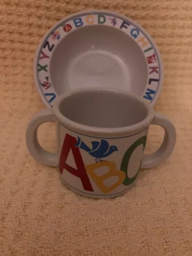NORITAKE CHINA EPOCH MY ALPHABET CHILD'S CUP AND BOWL SET