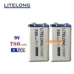 2pcs Litelong 780mah 9v Li Ion Lithium Rechargeable 9 Volt Battery Ebay