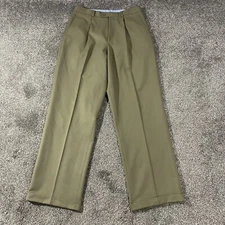 Nautica Women's 20 Dress Pants Tan Brown Pleated Cuffed Polyester 29x30