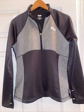Fila Sport Women s Black/Silver Long Sleeve 1/4 Zip Running Jacket Size Large