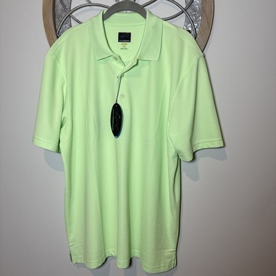 Greg Norman NWT Polo Key Lime Size Large Short Sleeve UV Protection Moist Wickin